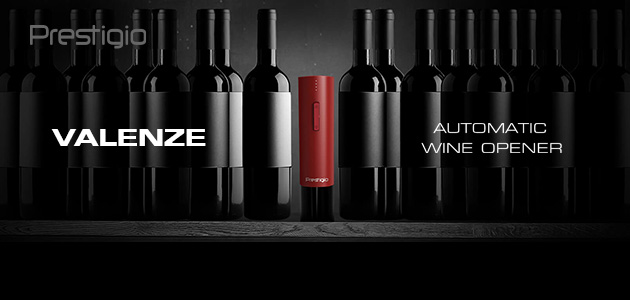 Valenze: an Automatic Wine Opener by Prestigio, Perfect for Wine Enthusiasts and Professional Sommeliers