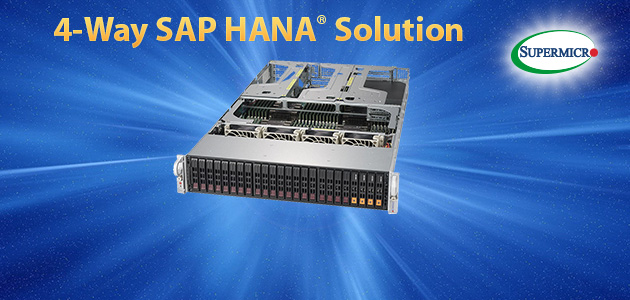 Supermicro Expands Enterprise Solutions Portfolio with New Scale-Up SuperServer Certified for SAP HANA®
